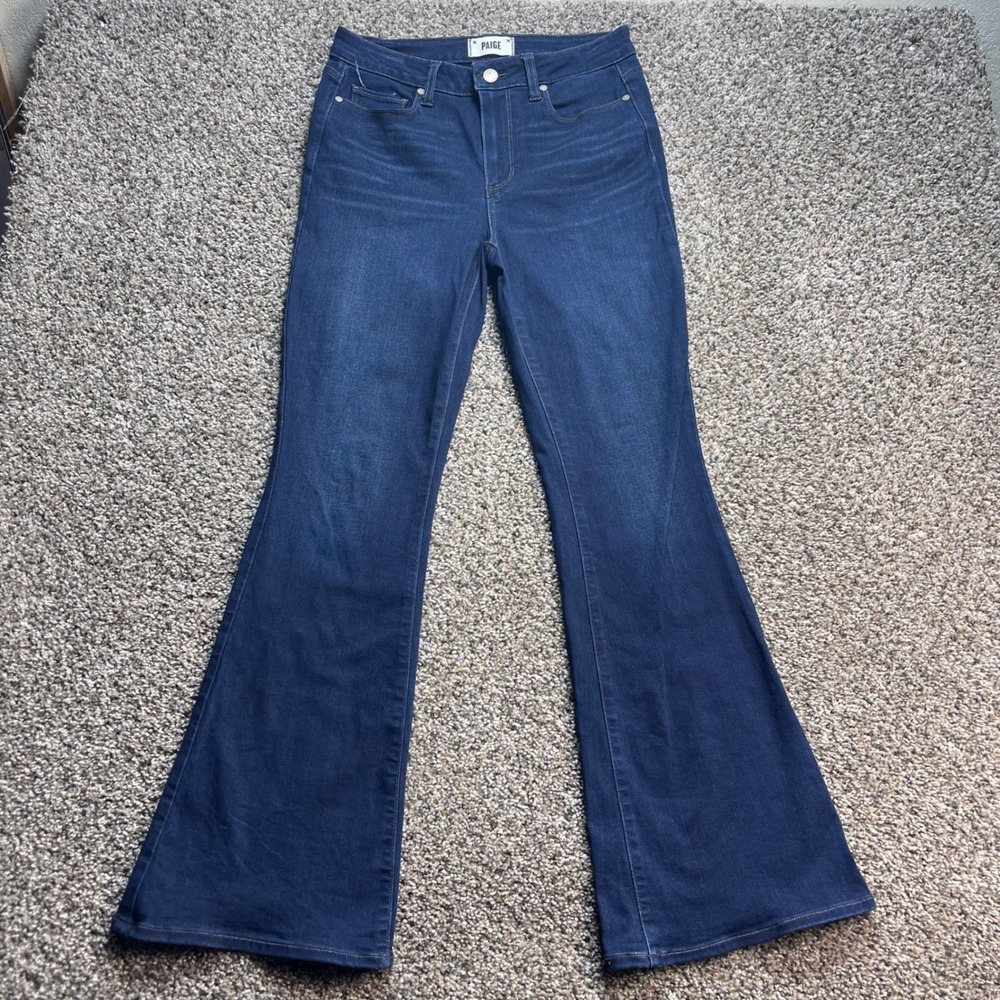 PAIGE Dark Wash High Rise Wide Leg Jeans Size 28 - Picture 2 of 10